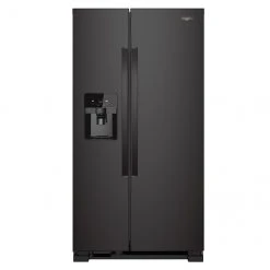 Whirlpool Side-by-Side Refrigerator with Icemaker - 36-in - 24.5-cu ft - Black