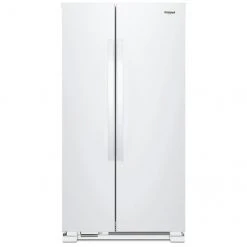 Whirlpool 36-in Side-By-Side Refrigerator with Frameless Glass Shelves and Icemaker - 25-cu ft - White