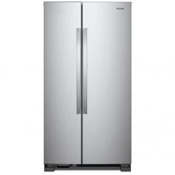 Whirlpool 36-in Side-By-Side Refrigerator with Frameless Glass Shelves - 25-cu ft - Stainless Steel