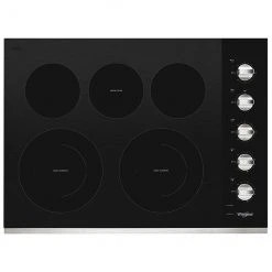Whirlpool Cooktop with FlexHeat Element - 30-in - Black/Stainless Steel