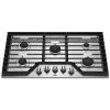 Whirlpool Gas Cooktop - 5 Burners - 36-in - 15,000 BTU - Stainless Steel -WHIRLPOOL shop 30005882 L