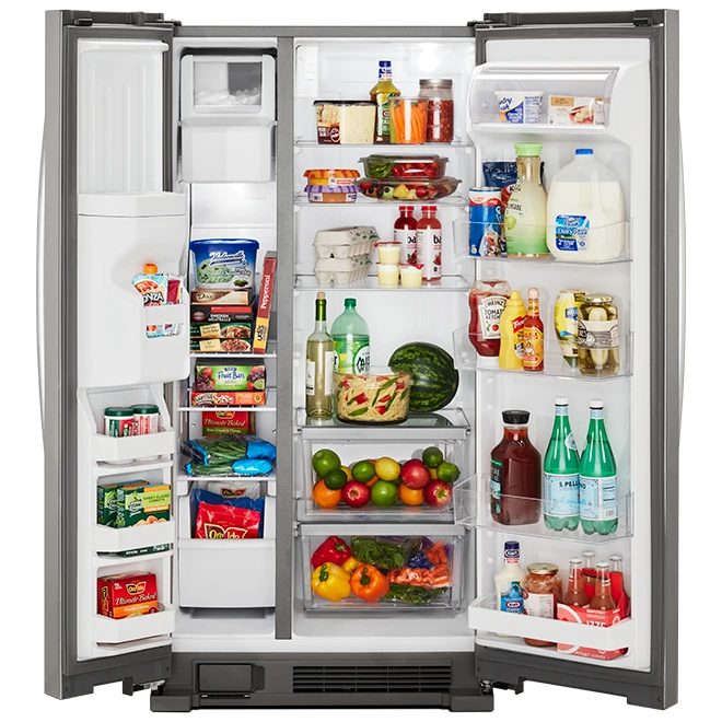 Whirlpool Side-By-Side Refrigerator - 21.4-cu ft - EveryDrop Filtration System - 33-in - Stainless Steel 4 Whirlpool Side-By-Side Refrigerator - 21.4-cu ft - EveryDrop Filtration System - 33-in - Stainless Steel - Image 2