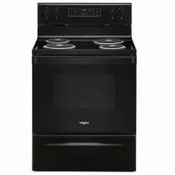 Whirlpool Freestanding Electric Range - Black 4 Burner Coil Top - Keep Warm Setting - 4.8-cu ft