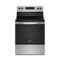 Whirlpool Stainless Steel Electric Range - 5 Burner Ceramic Glass Cooktop - Fingerprint Resistant - 5.3-cu ft