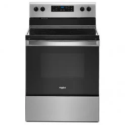Whirlpool Stainless Steel Freestanding Electric Range - Smooth 4 Burner Cooktop - Self-Cleaning - 5.3-cu ft