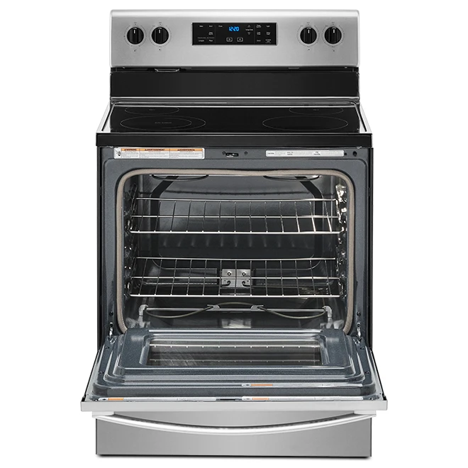 Whirlpool Stainless Steel Freestanding Electric Range - Smooth 4 Burner Cooktop - Self-Cleaning - 5.3-cu ft 4 Whirlpool Stainless Steel Freestanding Electric Range - Smooth 4 Burner Cooktop - Self-Cleaning - 5.3-cu ft - Image 2
